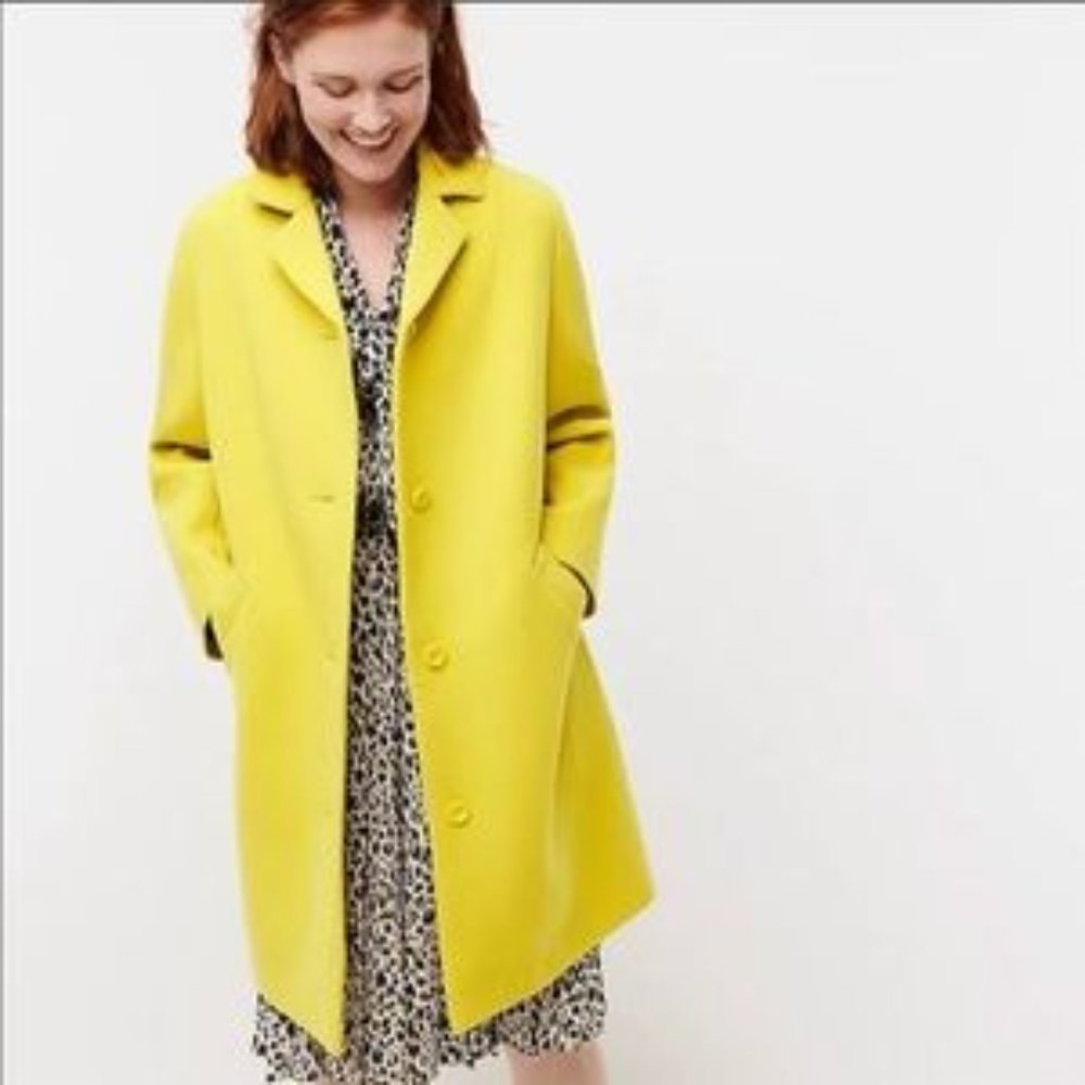 J. Crew Dark Curry Wool Car Coat Size Small
